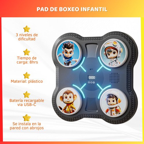 Consola de Boxeo Musical Infantil Inteligente