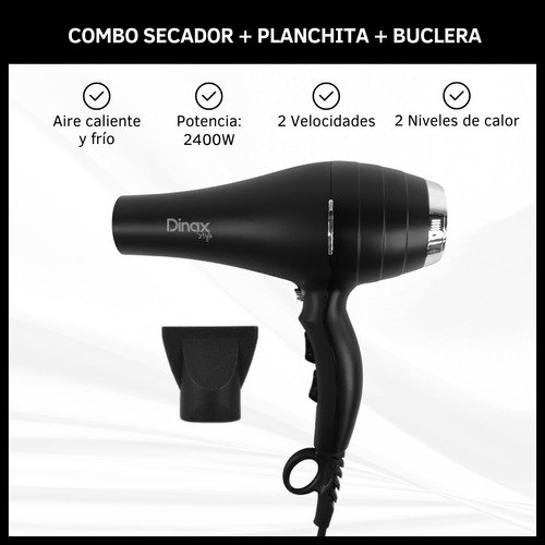 Set Secador De Pelo, Buclera Y Planchita
