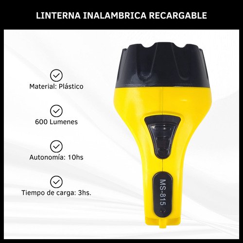 Linterna Inalámbrica Recargable de 15 LED