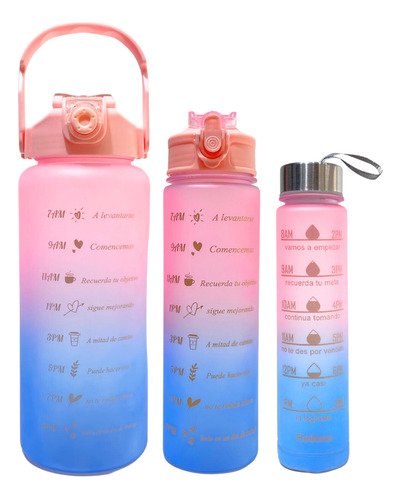 Set de Botellas Motivacionales Degrade