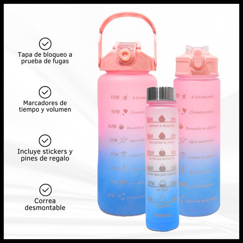 Set de Botellas Motivacionales Degrade