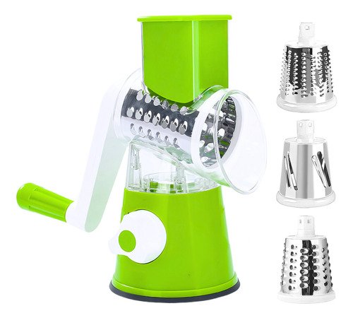 Rallador Manual 3 en 1: Picador, Cortador y Rebanador