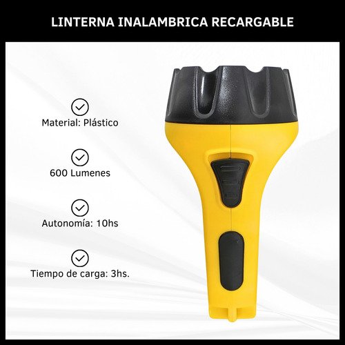 Linterna Inalámbrica Recargable de 7 LED