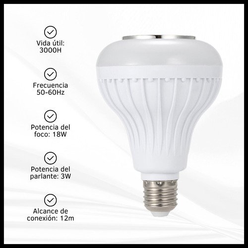 Lámpara LED Parlante 18w