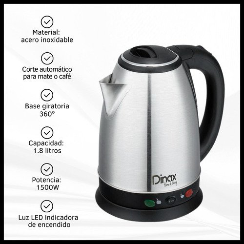 Pava Eléctrica Corte Mate + Tostadora