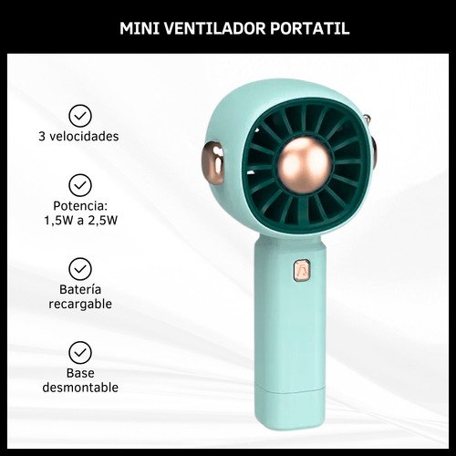 Mini Ventilador de Mano Portátil Recargable