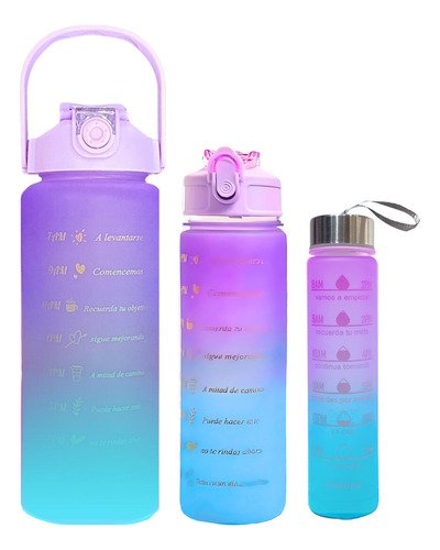 Set de Botellas Motivacionales Degrade