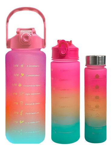Set de Botellas Motivacionales Degrade