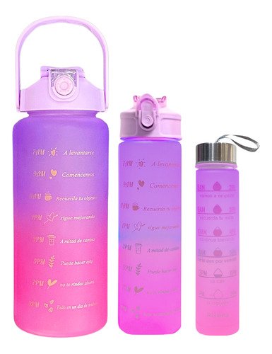 Set de Botellas Motivacionales Degrade