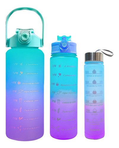 Set de Botellas Motivacionales Degrade