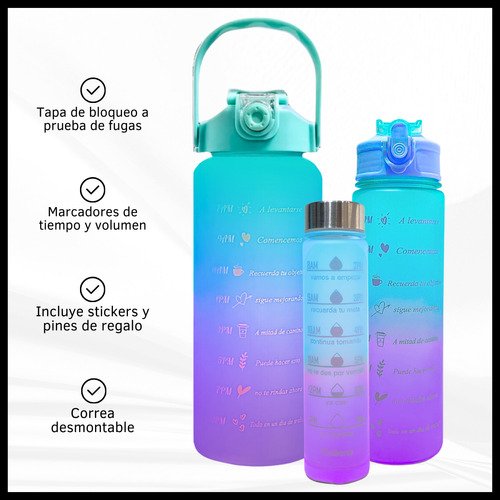 Set de Botellas Motivacionales Degrade