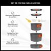 Juego de Ollas Cocina para Camping 3 en 1