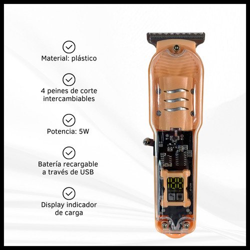 Set Cortadoras de Pelo + Patillera Recargable USB + Peines