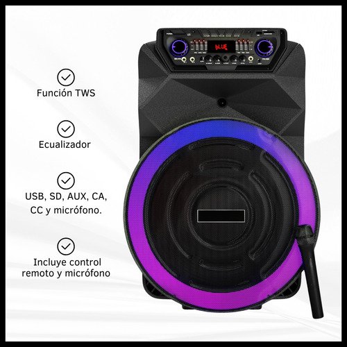Parlante Bluetooth con Luces y Micrófono
