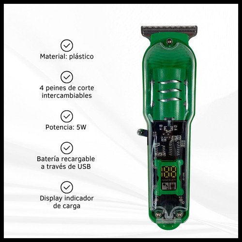 Set Cortadoras de Pelo + Patillera Recargable USB + Peines