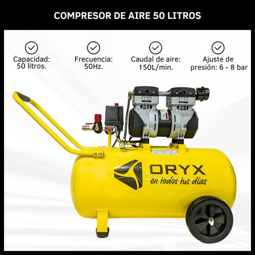 Compresor de Aire Eléctrico Portátil de 50 Litros