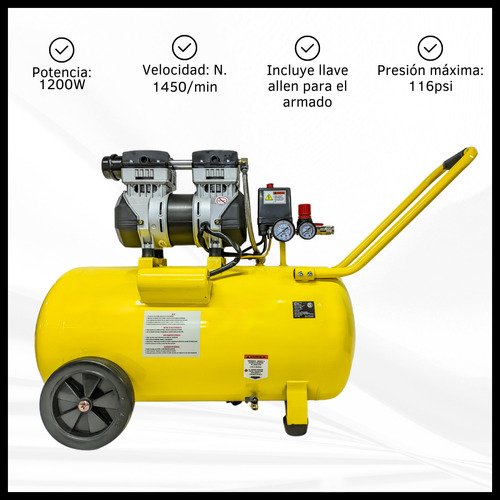 Compresor de Aire Eléctrico Portátil de 50 Litros