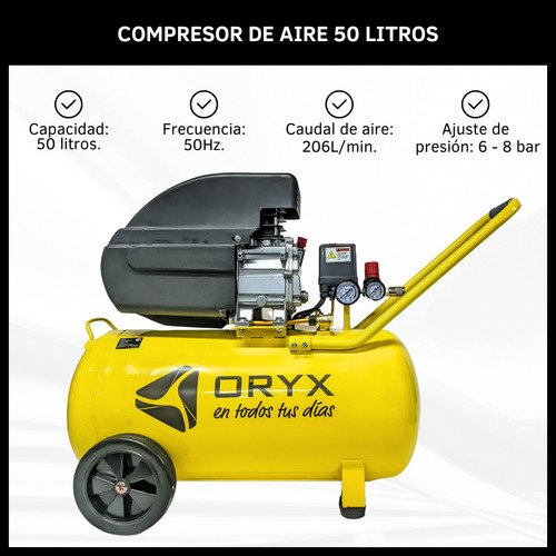 Compresor de Aire Eléctrico Portátil de 50 Litros