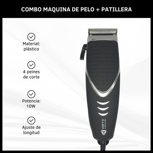 Set Cortadoras de Pelo + Patillera Recargable USB + Peines