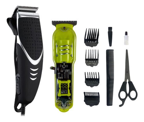 Set Cortadoras de Pelo + Patillera Recargable USB + Peines