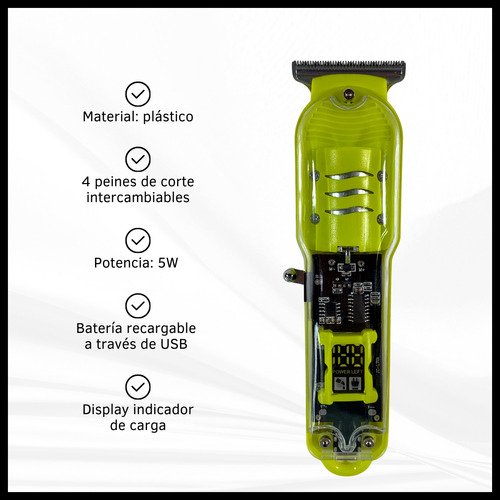 Set Cortadoras de Pelo + Patillera Recargable USB + Peines