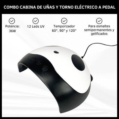Cabina UV LED Para Uñas y Torno Eléctrico Profesional