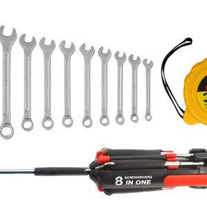 Set de Llaves Combinadas 8 en 1 + Cinta Métrica