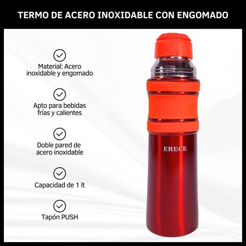 Termo de Acero Inoxidable Engomado
