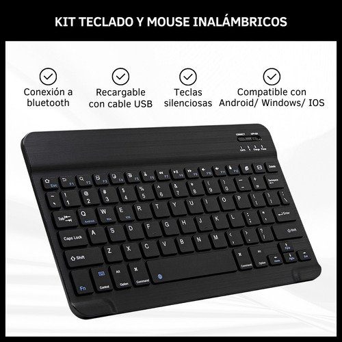 Combo Teclado y Mouse Inalámbrico Bluetooth