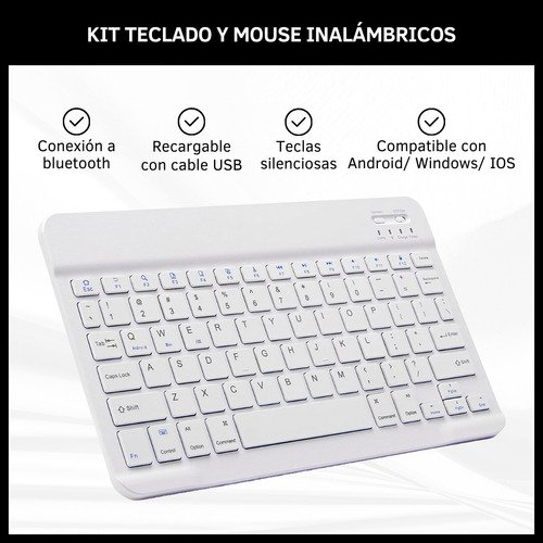Combo Teclado y Mouse Inalámbrico Bluetooth