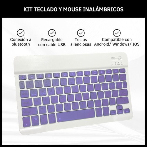 Combo Teclado y Mouse Inalámbrico Bluetooth