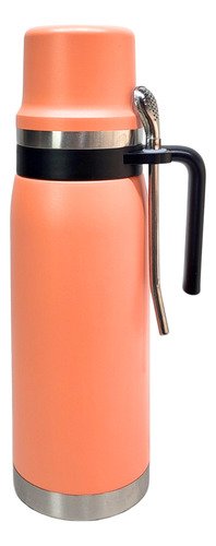 Termo 1L con Mate y Bombilla de Acero Inoxidable