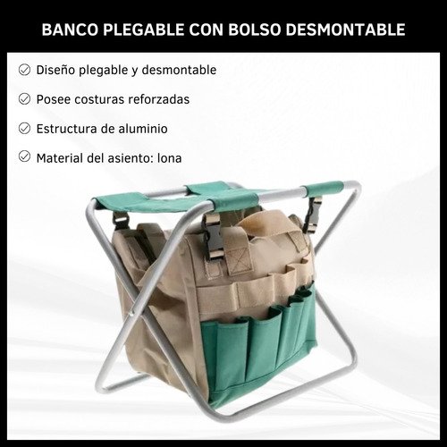 Banco Plegable con Bolso Organizador