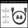Cable HDMI con Adaptadores Micro y Mini