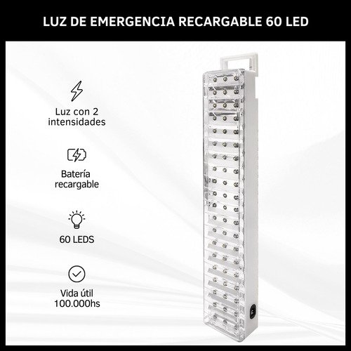 Luz Emergencia 60 Leds Recargable