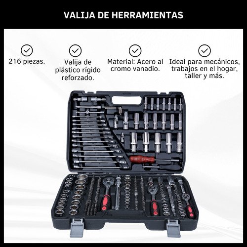Caja Herramientas de 216 Piezas