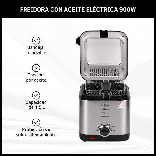 Freidora Eléctrica de Aceite 1.5L