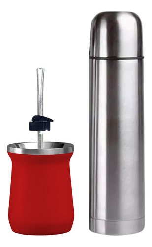Set Matero: Mate Acero + Termo 1L con Bombilla Ilumimate