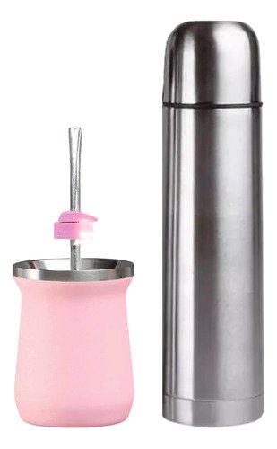 Set Matero: Mate Acero + Termo 1L con Bombilla Ilumimate