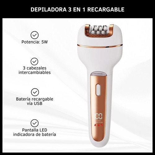 Depiladora Inalámbrica Corporal 3 En 1