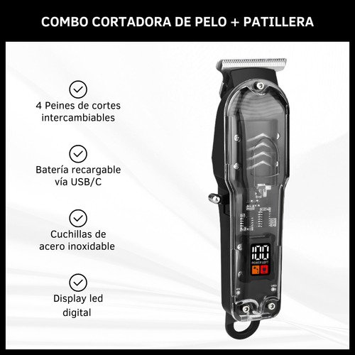 Kit Máquina de Cortar Pelo y Patillera