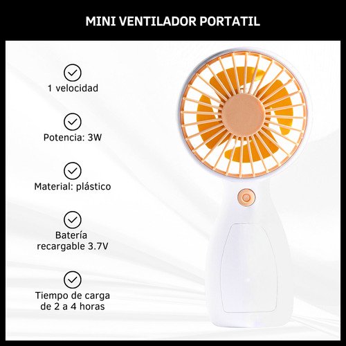 Mini Ventilador De Mano Portátil Inalámbrico
