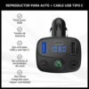 Transmisor Reproductor Inalámbrico + Cable USB Tipo C