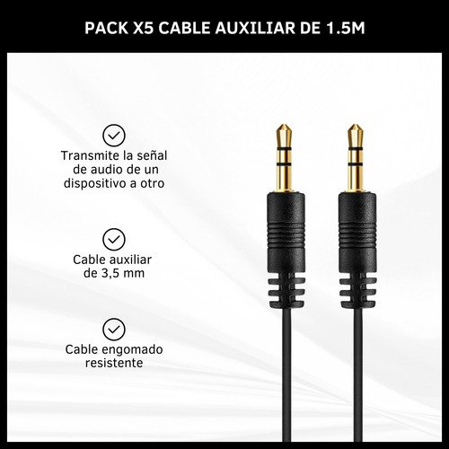 Cable Auxiliar 3.5mm de 1.5 Metros