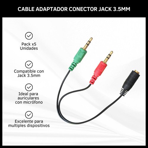 Cable Adaptador Hembra A Dos Machos 3.5mm