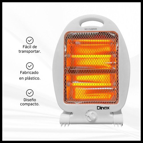 Estufa De Cuarzo Eléctrica 2 Velas Halógena
