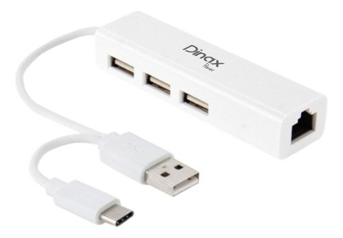 Zapatilla Hub 3 Puertos USB y Conversor USB-C a Red
