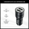 Cargador Doble Entrada Para Auto