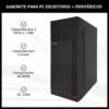 Gabinete para PC con Fuente, Teclado, Mouse y Parlantes