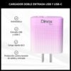 Cargador Doble Entrada USB y USB-C